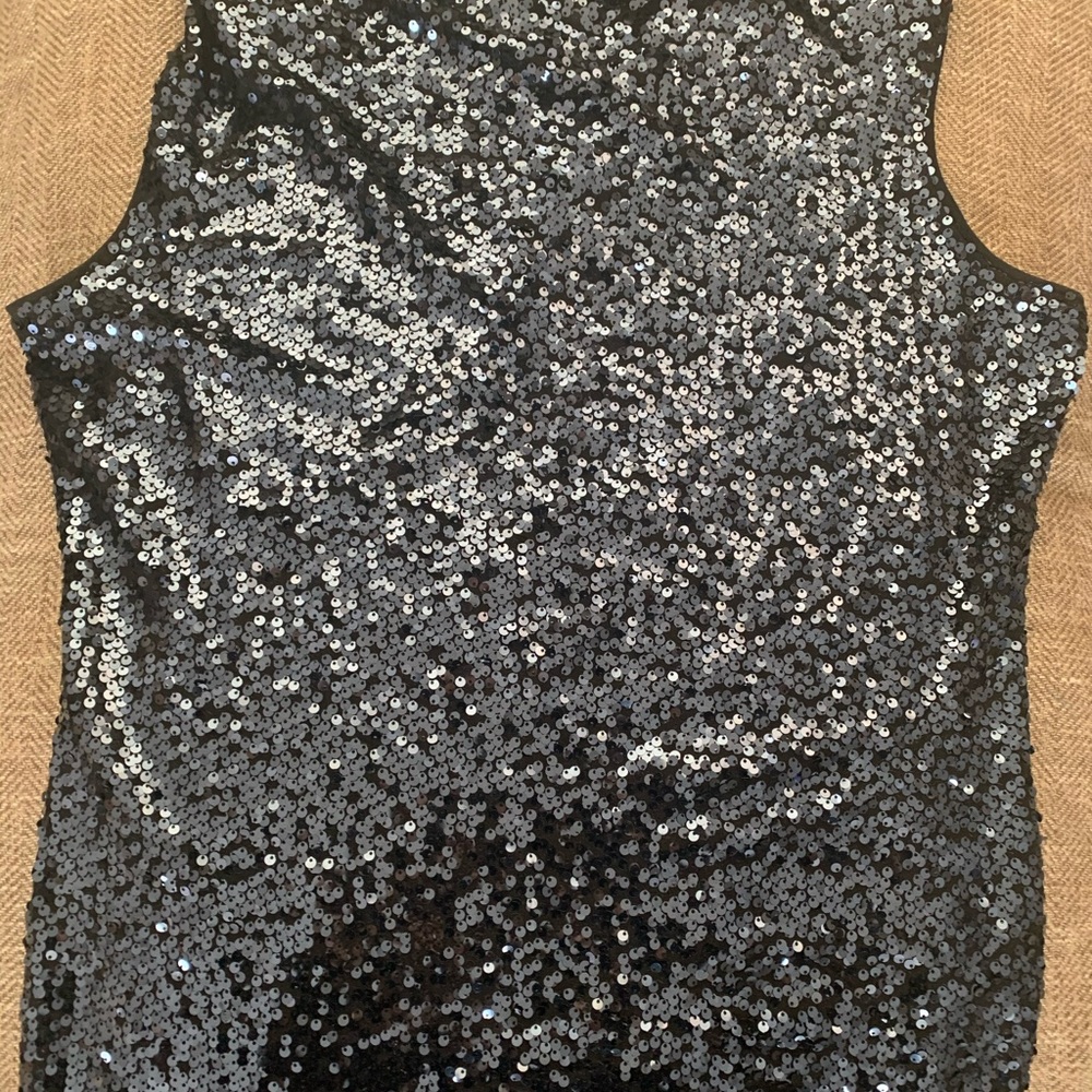 EUC. Calvin Klein sequins top - black